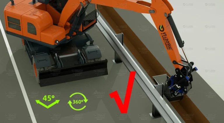 Lingdong-Tiltrotator-Solves-Highway-Drainage-Maintenance-Challenges-Without-Removing-Guardrails-2